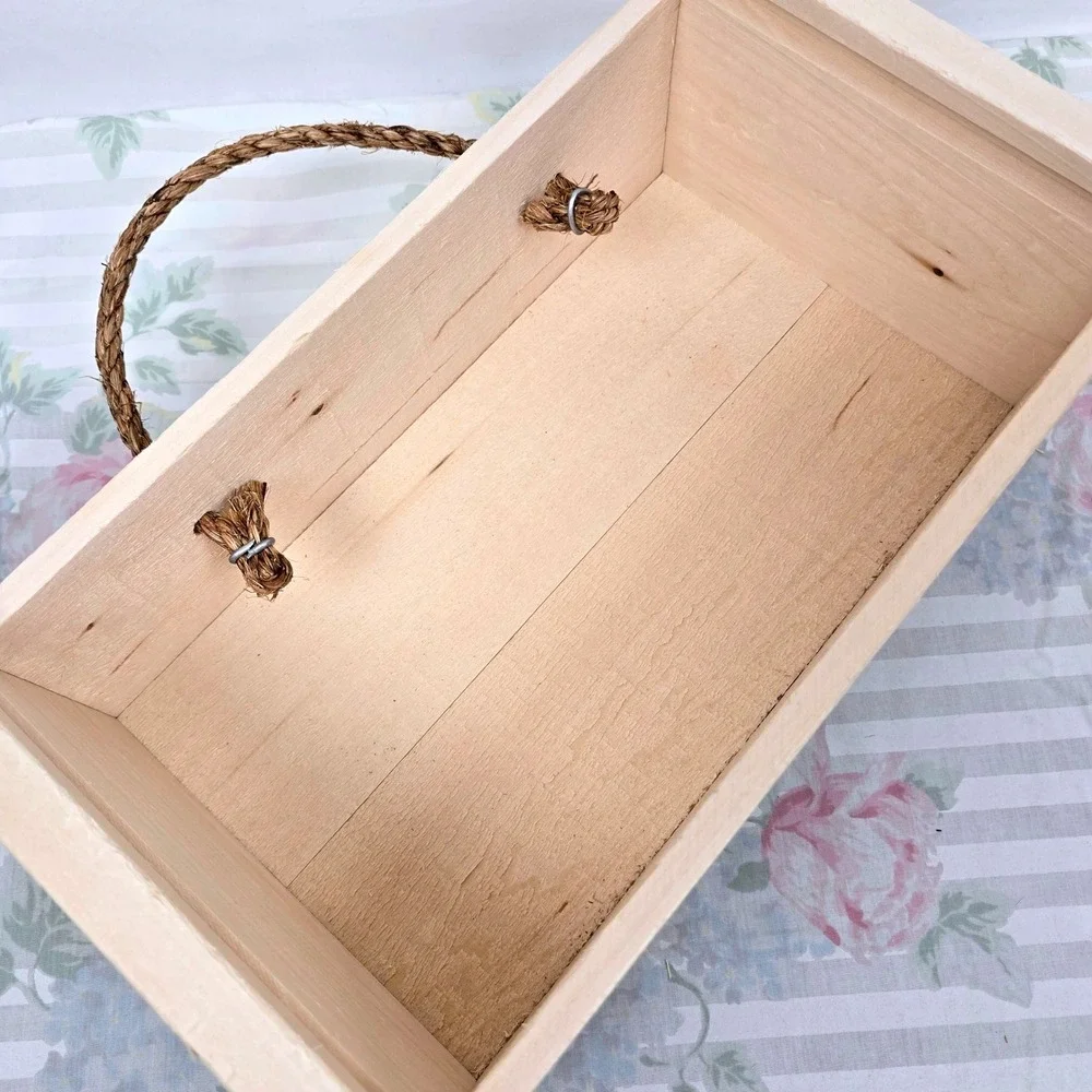 Tennessee Shine Co Wooden‎ Crate Storage Box Rope Handle